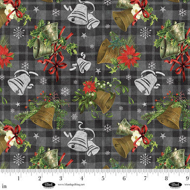 Blank Be Merry & Shine Bright Christmas Bells - Charcoal