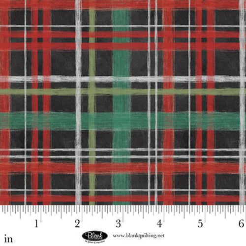 Blank Be Merry & Shine Bright Plaid - Charcoal