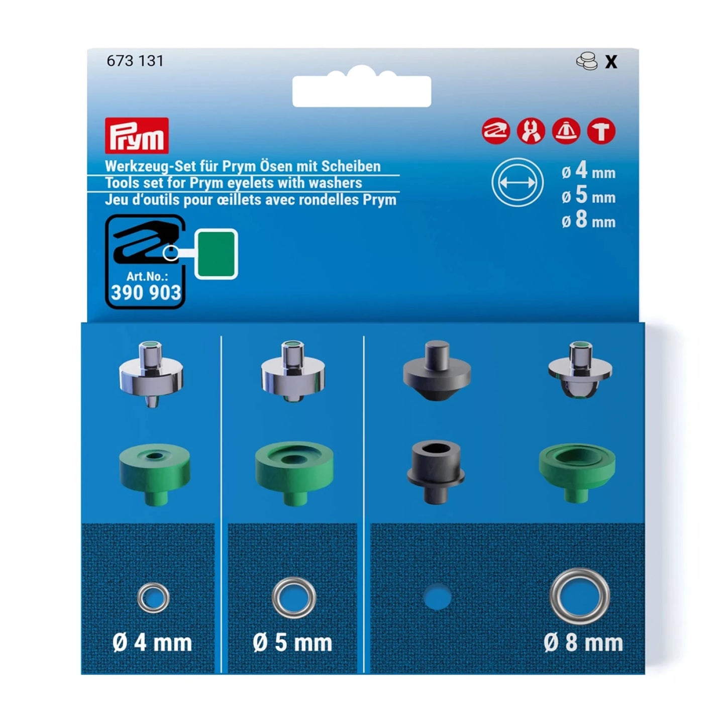 Vario Tool Set Eyelets 4-5-8mm - Black Rabbit Fabric Inc.