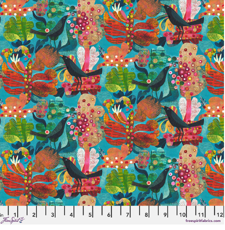 Free Spirit Colori Aloe - Teal - Black Rabbit Fabric Inc.