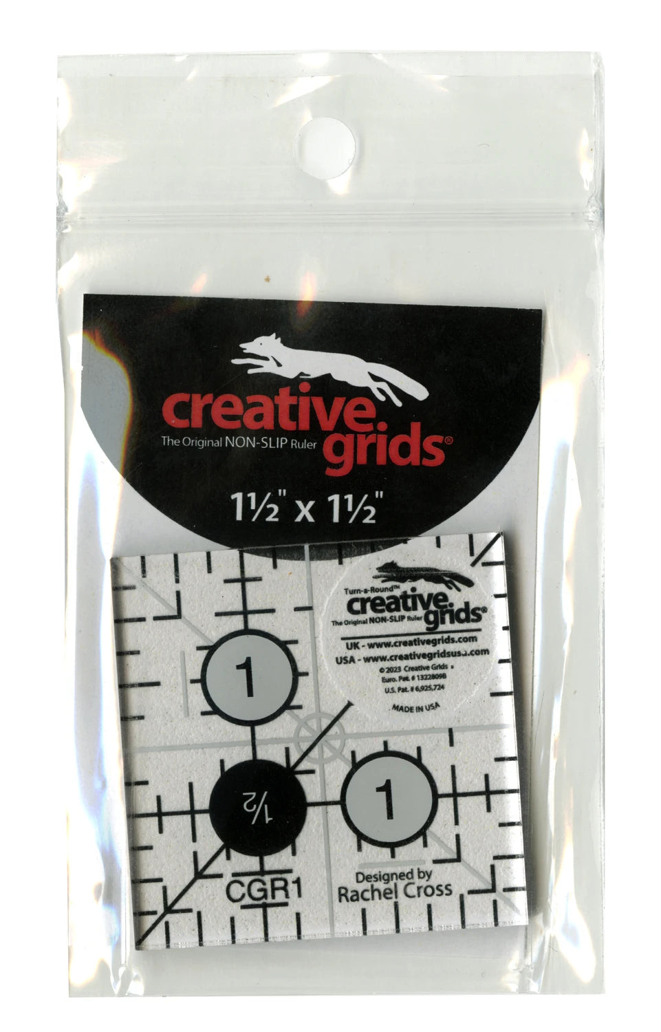 Creative Grids Quilt Ruler 1-1/2in x 1-1/2in Square