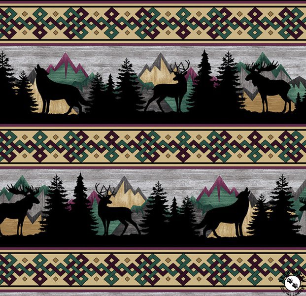 Benartex Into the Wild Border Stripe