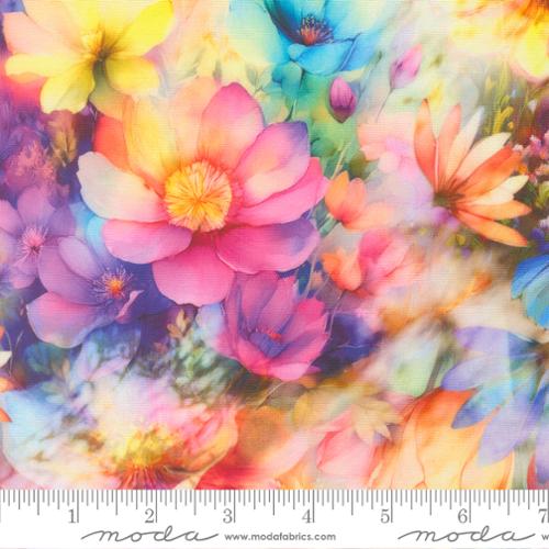 Moda Gradients Gallery Floral Garden - Rainbow