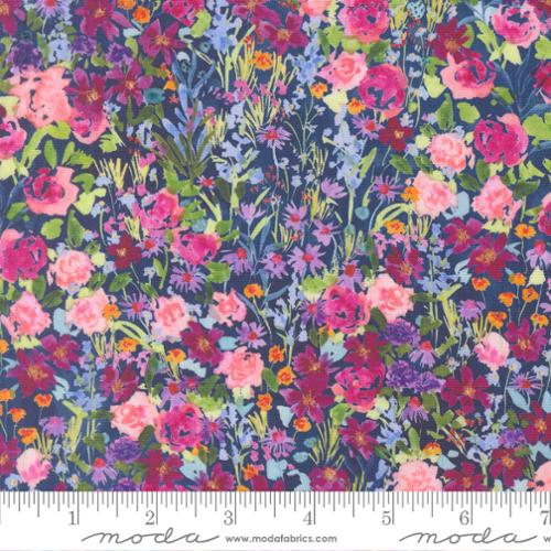 Moda Soulstice Garden Glitter - Navy - Black Rabbit Fabric Inc.