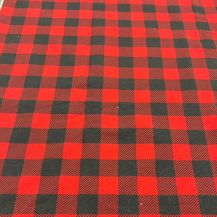 Red Buffalo Plaid Cotton French Terry