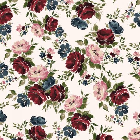 RJR Maison des Roses - Intense Burgundy Fabric