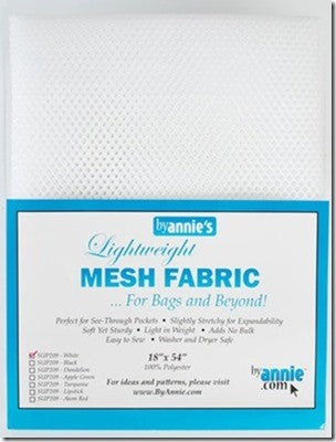 Lightweight Mesh Fabric, 18" X 54", White