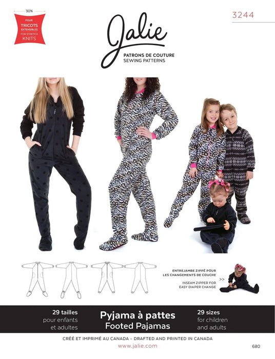Jalie 3244 - Footed pyjamas for men, women and children