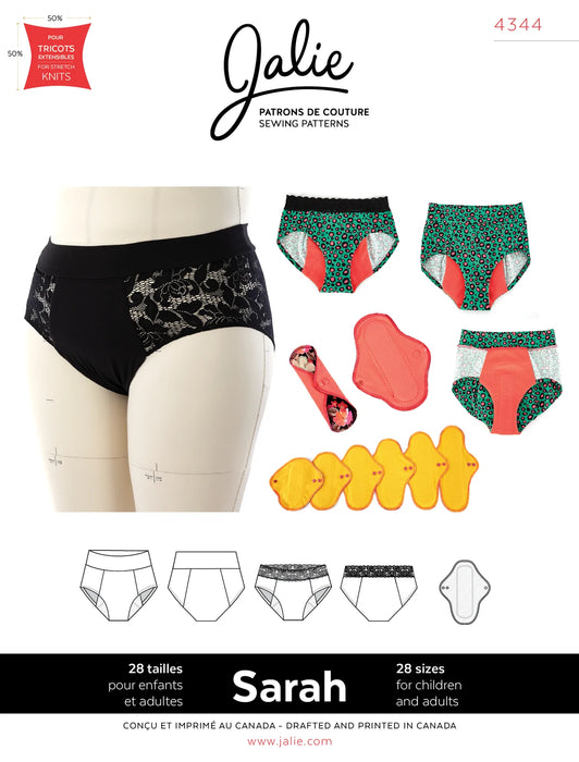 Jalie 4344- SARAH Period underwear and reusable pads