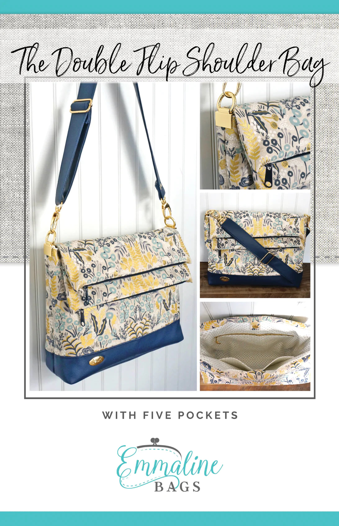 Emmaline Paper Pattern - The Double Flip Shoulder Bag