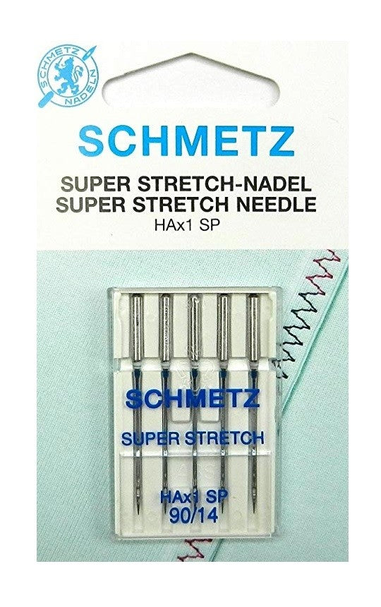 HAx1 SP-90 Schmetz Super Stretch Needles, 5 Count, Size 90/14
