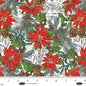 Blank Be Merry & Shine Bright Christmas Poinsettias - White