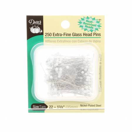 Extra Fine Glass Head Quilting Pin, 34mm, 250count
