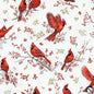 Hoffman Berries and Birch Tossed Cardinals - Ice/Silver