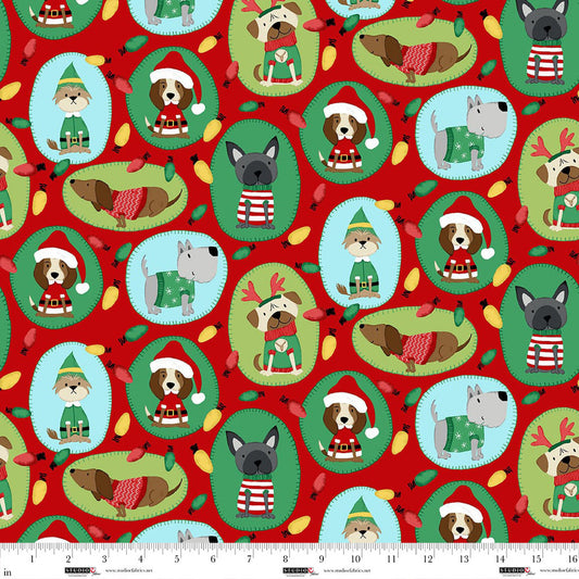 StudioE Merry Woof-Mas Puppy Patches - Red