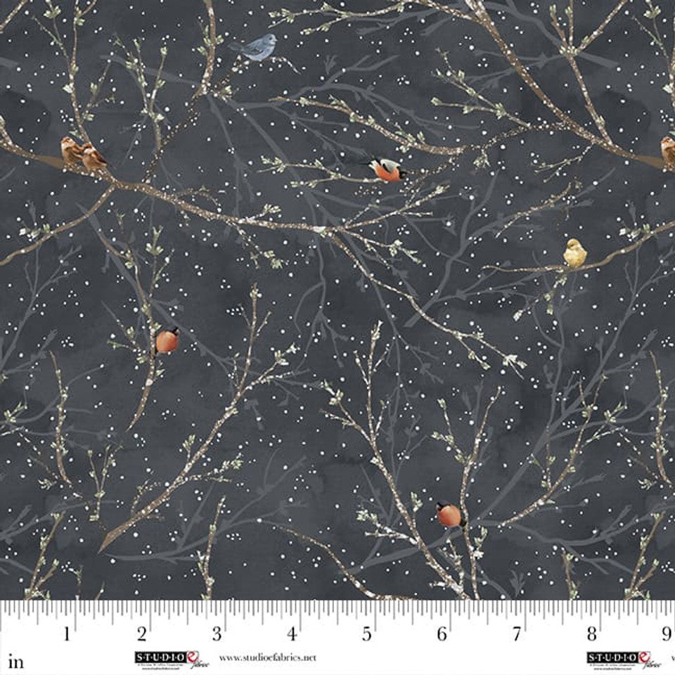 StudioE Hazy Shade of Winter Snow Birds - Midnight