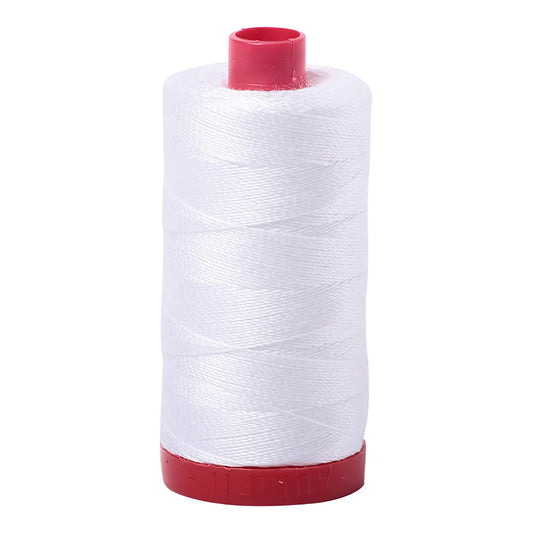 Aurifil Mako Cotton Embroidery Thread 12wt 356yds White