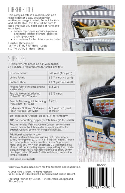 Paper Pattern - Maker's Tote