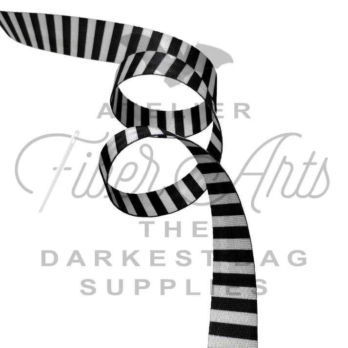 Atelier Webbing - White Stripes - 25mm (1in)