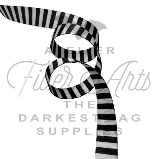 Atelier Webbing - White Stripes - 25mm (1in)