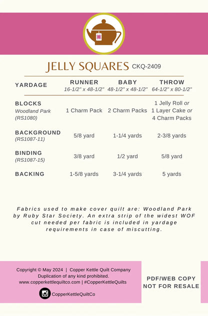 Jelly Squares Quilt Pattern by Copper Kettle Quilt Company