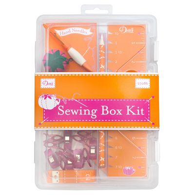 Dritz Sewing Box 10-Piece Kit in Orange & Pink