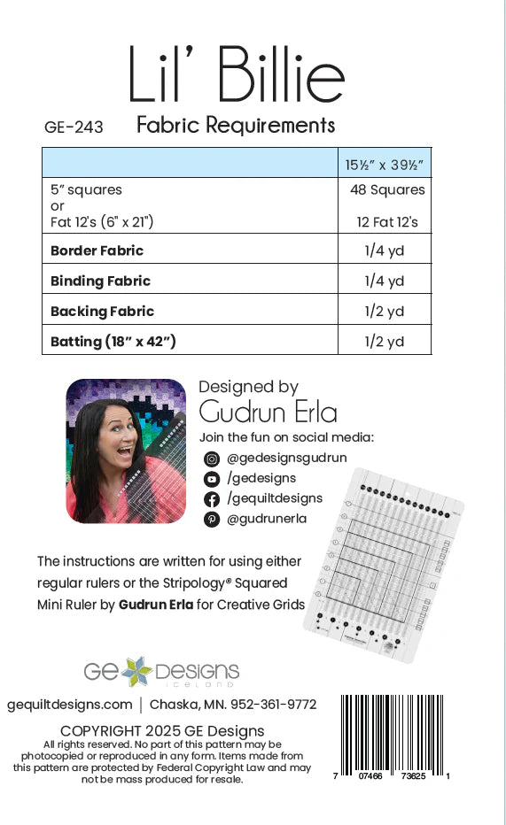 Paper Quilt Pattern - Lil' Billie