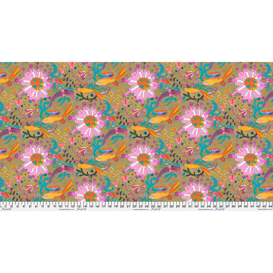 Free Spirit Colori Goldfish Star - Gold - Black Rabbit Fabric Inc.