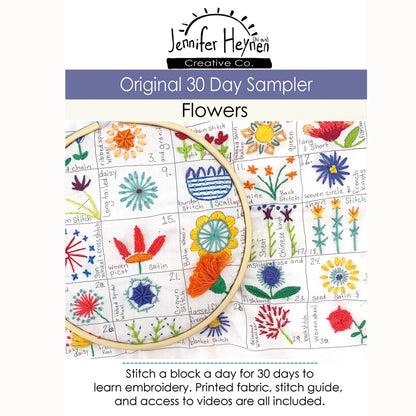 30 Day Sampler Flowers - Original - Black Rabbit Fabric Inc.