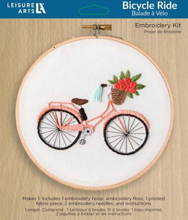 Leisure Arts Embroidery Kit 6in Bicycle Ride