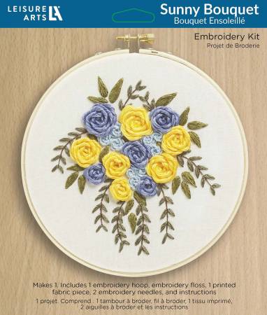 Leisure Arts Embroidery Kit 6in Sunny Bouquet