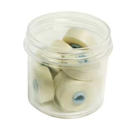 Magna-Quilt Delights Style M 135yd Cotton Pre-wound Bobbins Cream 10 Jar