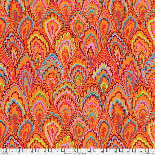 Kaffe Fassett Collective Marble Scallops - Red - Black Rabbit Fabric Inc.