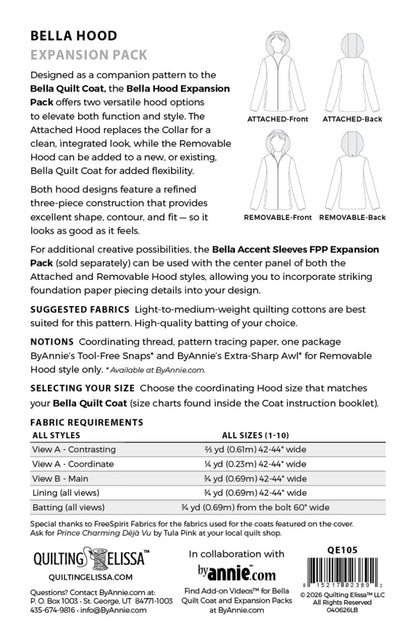 Bella Hood Expansion Pack - FPP Expansion Pack (for Bella Quilted Coat)
