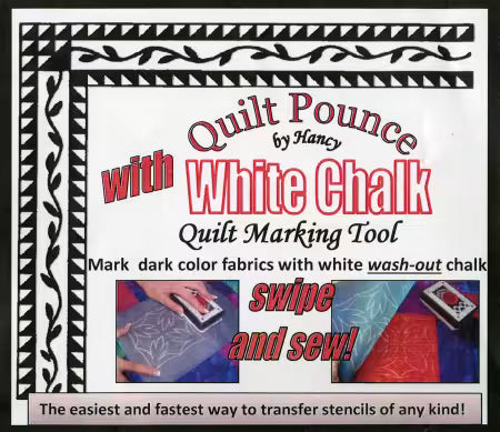Full Line Stencil: Stencil Chalk Transfer Quilt Pounce Pad - White