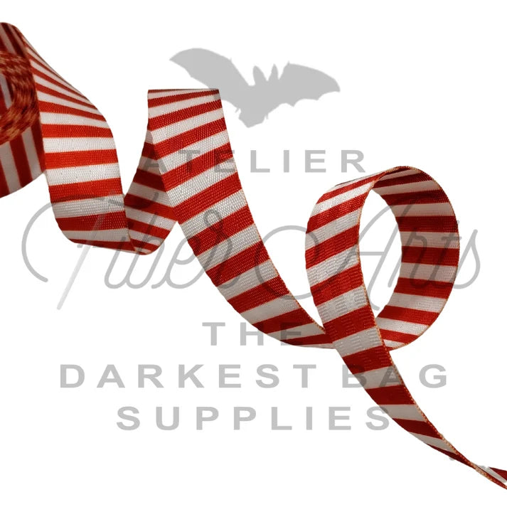Atelier Webbing - White Stripes - 25mm (1in)