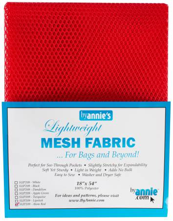 Lightweight Mesh Fabric, 18" X 54", Atom Red