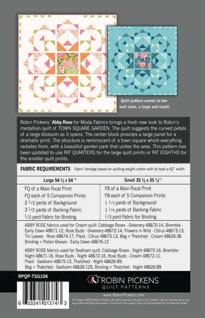 Paper Quilt Pattern - Town Square Garden