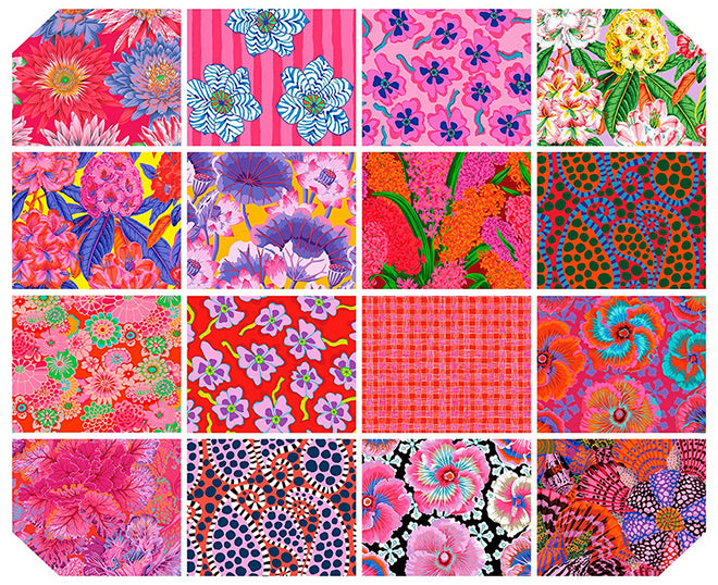 16 Fat Quarter Bundle, Hot- August 2023 Kaffe Fassett Collective