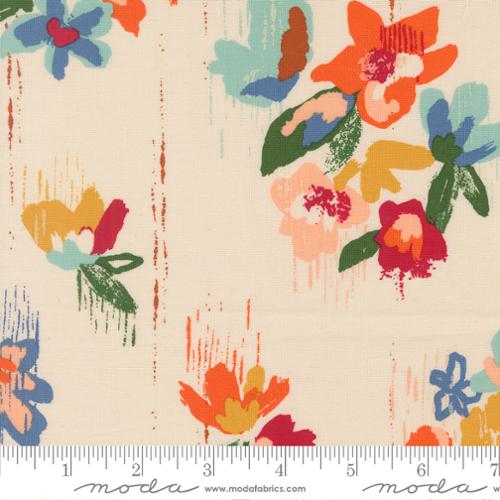 Moda Boho Haven Brush Stroke Floral - Eggshell - Black Rabbit Fabric Inc.