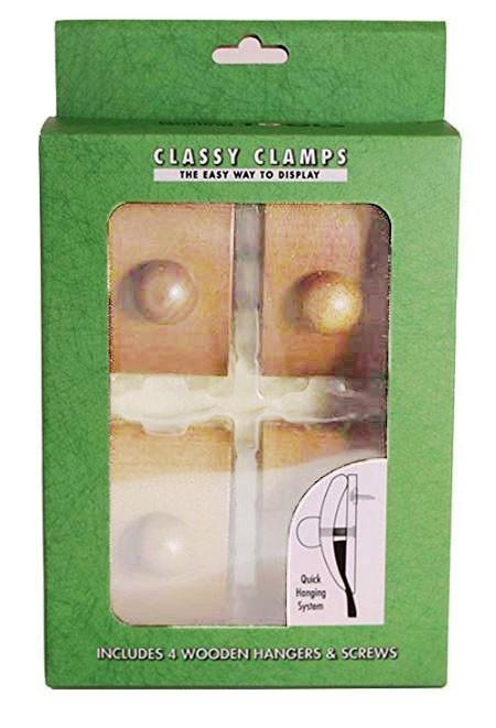 Precision Quilting Tools Classy Clamps Large Wooden Quilt Hangers in Light Wood