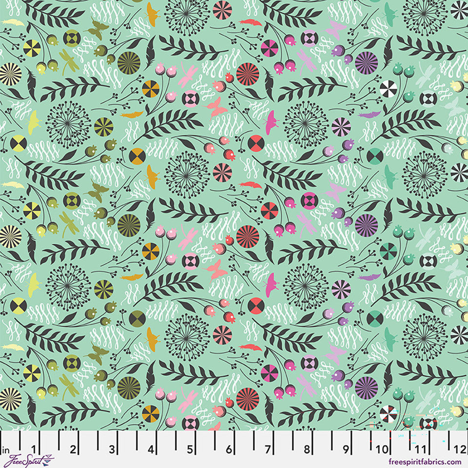 ***PRE-ORDER*** Tula Pink Prince Charming Déjà Vu Dandelion - Sweetmint