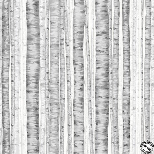 Hoffman Berries and Birch Trees - Fog/Silver