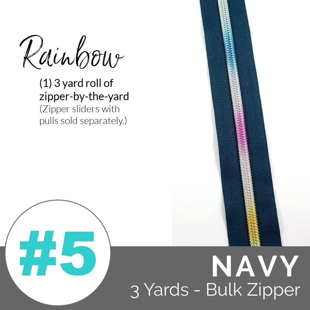 Emmaline Zippers-by-the-Yard - *SIZE#5* Navy (DOES NOT INCLUDE SLIDERS/PULLS)