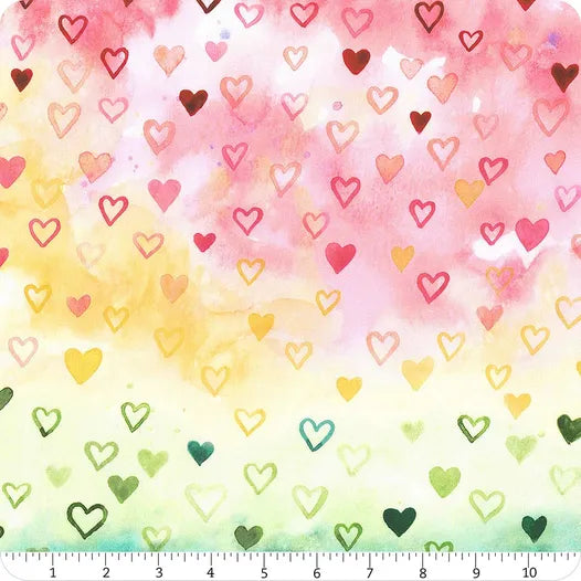 Moda Fleur the Love Ombre Hearts - Rainbow