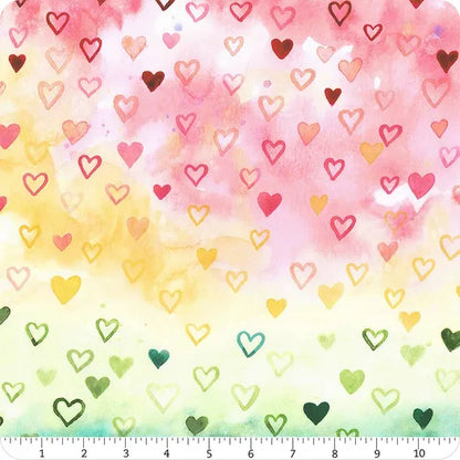 Moda Fleur the Love Ombre Hearts - Rainbow
