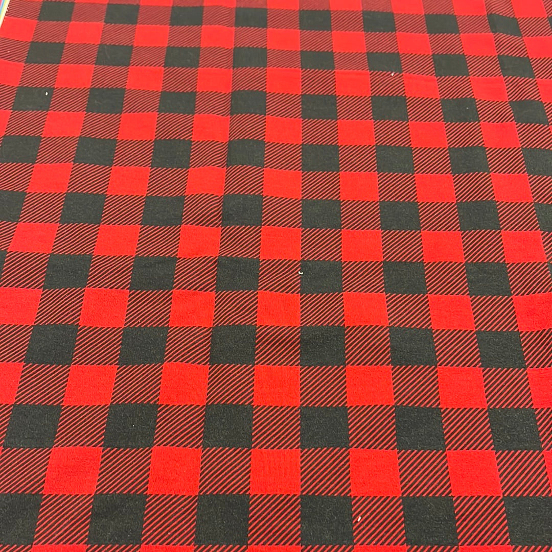 Red Buffalo Plaid Cotton French Terry