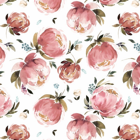 RJR Tranquil Breeze - Peony Elegance - Rose Digiprint Fabric