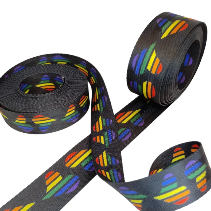 Atelier Webbing - Rainbow Heart - 25mm (1in)
