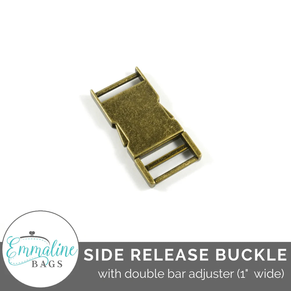 Emmaline Side Release Buckle: With Double Bar Adjuster - 1" (25 mm)